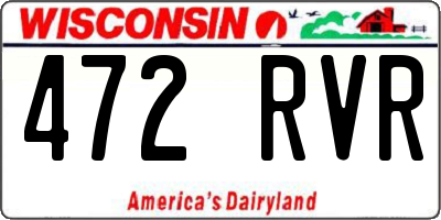 WI license plate 472RVR