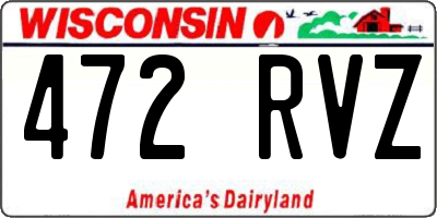 WI license plate 472RVZ
