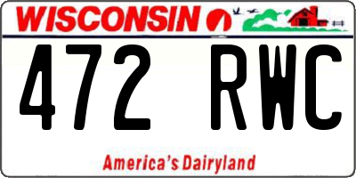 WI license plate 472RWC