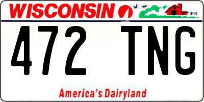 WI license plate 472TNG
