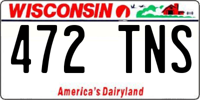 WI license plate 472TNS