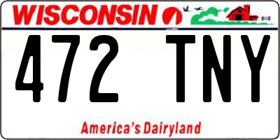 WI license plate 472TNY
