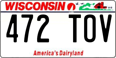 WI license plate 472TOV