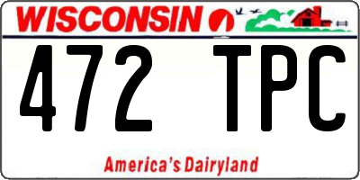 WI license plate 472TPC