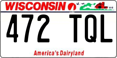 WI license plate 472TQL