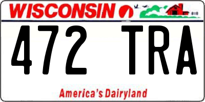 WI license plate 472TRA