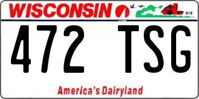 WI license plate 472TSG