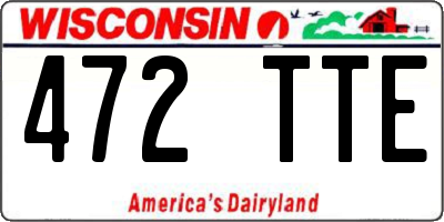 WI license plate 472TTE