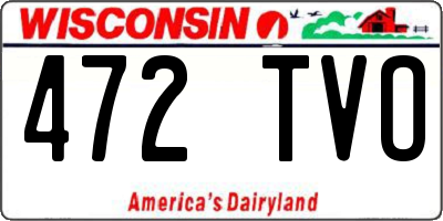 WI license plate 472TVO