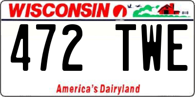WI license plate 472TWE