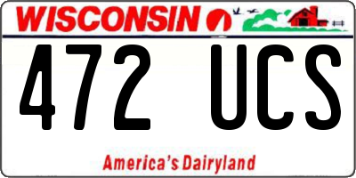 WI license plate 472UCS