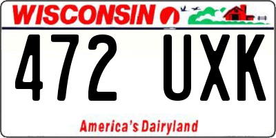 WI license plate 472UXK