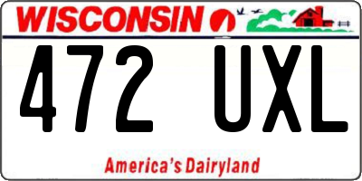 WI license plate 472UXL
