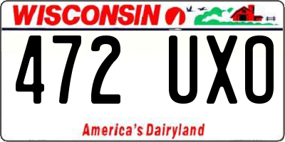 WI license plate 472UXO