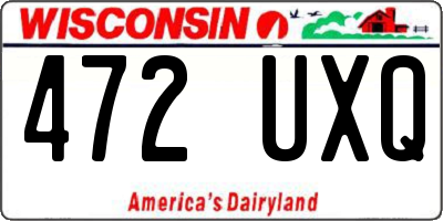 WI license plate 472UXQ
