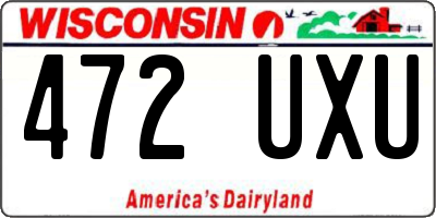 WI license plate 472UXU