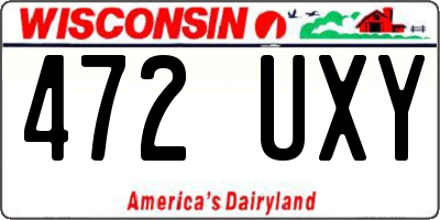 WI license plate 472UXY