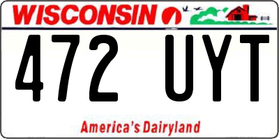 WI license plate 472UYT