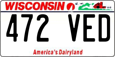 WI license plate 472VED
