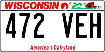 WI license plate 472VEH