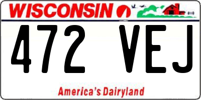 WI license plate 472VEJ