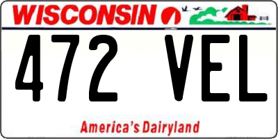 WI license plate 472VEL