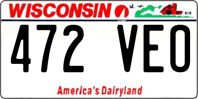 WI license plate 472VEO