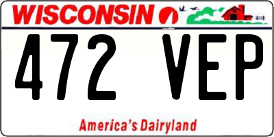 WI license plate 472VEP