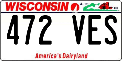 WI license plate 472VES