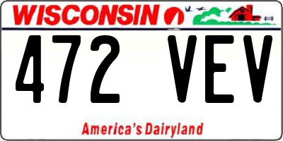 WI license plate 472VEV