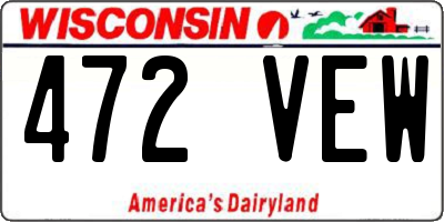 WI license plate 472VEW