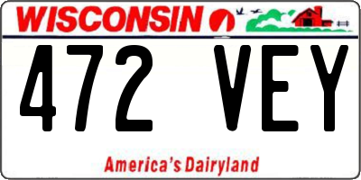 WI license plate 472VEY