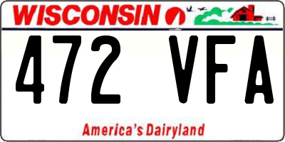 WI license plate 472VFA