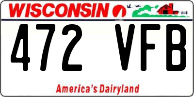 WI license plate 472VFB