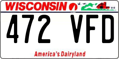 WI license plate 472VFD