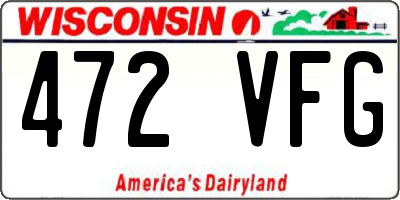 WI license plate 472VFG