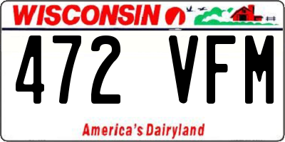 WI license plate 472VFM