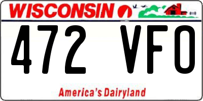 WI license plate 472VFO