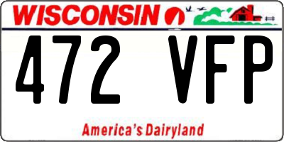 WI license plate 472VFP