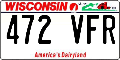WI license plate 472VFR