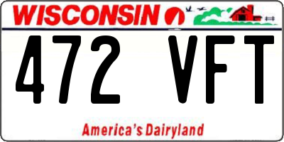 WI license plate 472VFT
