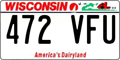 WI license plate 472VFU