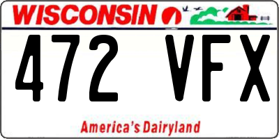 WI license plate 472VFX