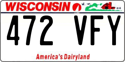 WI license plate 472VFY