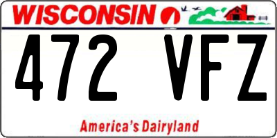WI license plate 472VFZ