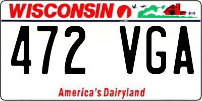 WI license plate 472VGA
