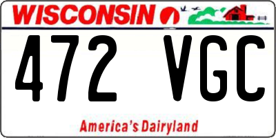 WI license plate 472VGC
