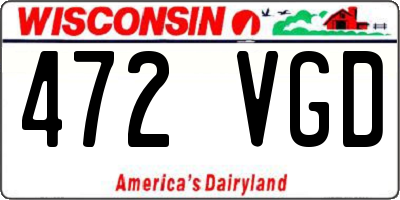WI license plate 472VGD