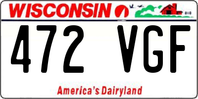 WI license plate 472VGF