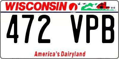 WI license plate 472VPB